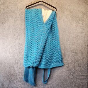 Catalonia‎ Mermaid Tail Blanket Lined Knit Aqua Blue Cozy Premium Blanket Ocean